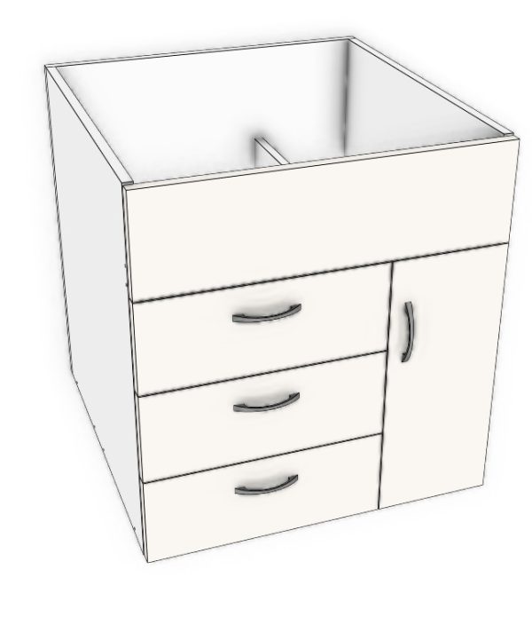 Vanity Drawers Left 1 Door Apron – Kitchens Orange